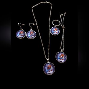 Chic Silver Necklace Set with Spiderman